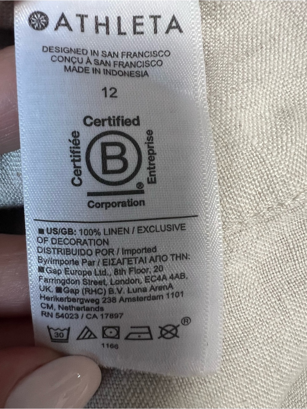 ATHLETA Bermuda Beige 100% Linen Shorts Size 12 Women NWOT - Picture 10 of 10